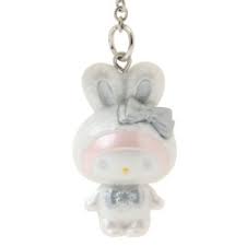 SANRIO ORIGINAL MY MELODY KEYCHAIN FLUFFY SNOW RABBIT