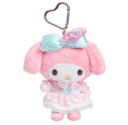 SANRIO ORIGINAL MY MELODY 50TH ANNIVERSARY MASCOT HOLDER (PINK AND GREEN RUFFLE)