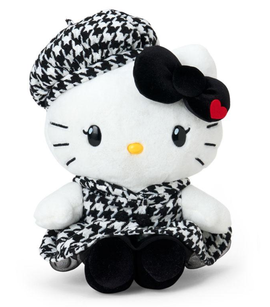 SANRIO ORIGINAL HELLO KITTY PLUSH TOY MONOCHROME GIRLY TWIN COORDINATE