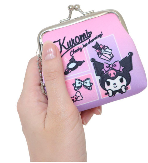 SANRIO JAPAN ORIGINAL KUROMI GAMAGUCHI COIN PURSE / POUCH