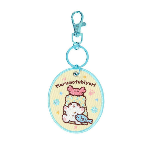 SANRIO MARUMOFUBIYORI EMBROIDERED PATCH KEYCHAIN
