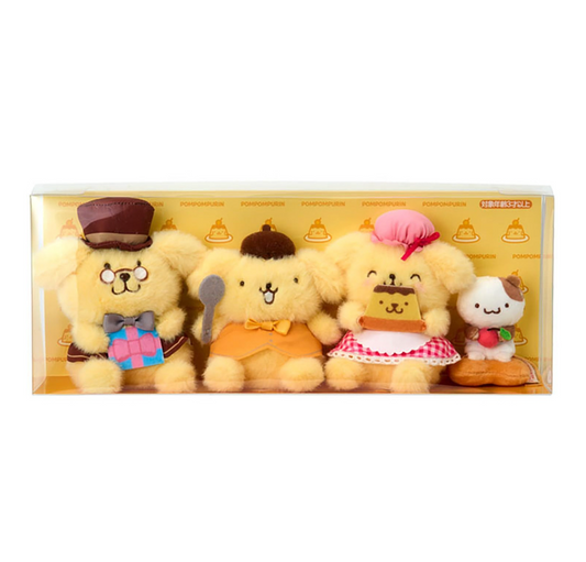 SANRIO ORIGINAL POMPOMPURIN 30TH ANNIVERSARY MINI PLUSH TOY SET (PUDDING FOR FULLNESS AND HAPPINESS)
