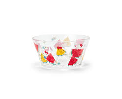 SANRIO JAPAN ORIGINAL HELLO KITTY CLEAR BOWL COLORFUL FRUIT