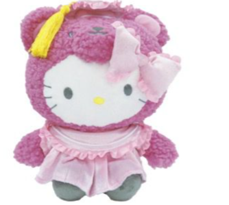 HELLO KITTY 10 IN PLUSH PINK BEAR GRADUATION