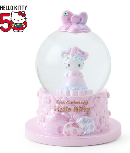 SANRIO ORIGINAL HELLO KITTY 50TH ANNIVERSARY 2024 SHINING SNOW GLOBE M