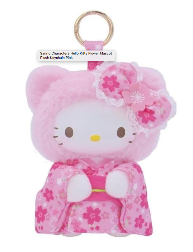 SANRIO ORIGINAL HELLO KITTY FINE FACE CHERRY BLOSSOM BEAR MASCOT HOLDER