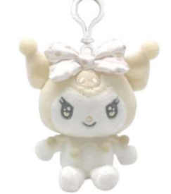 SANRIO KUROMI MASCOT CLIP / PLUSH WHITE FAVORITE COLOR KU