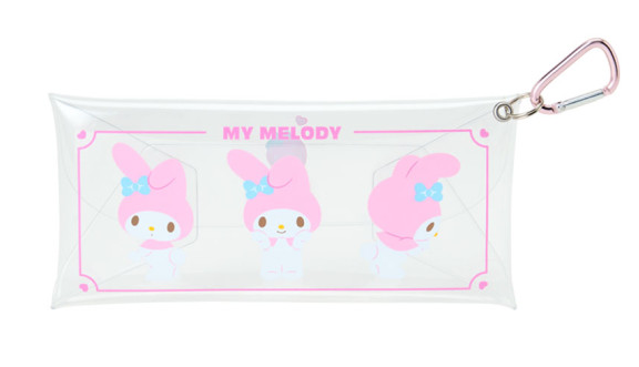 SANRIO ORIGINAL MY MELODY LONG CLEAR ACCESSORY CASE WITH CARABINER