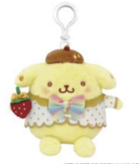 SANRIO POMPOMPURIN MASCOT CLIP ON STRAWBERRY RAINBOW