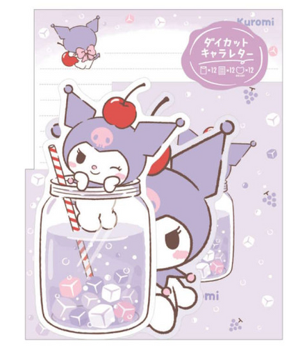 SANRIO JAPAN ORIGINAL KUROMI DIE CUT LETTER SET SODA