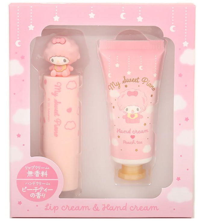SANRIO ORIGINAL MY SWEET PIANO LIP BALM & HAND CREAM SET PEACH TEA SCENT