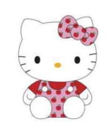 SANRIO HELLO KITTY MASCOT CHARM / PLUSH PINK OVERALLS CLASSIC