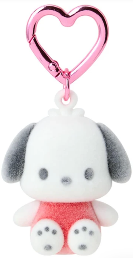 SANRIO ORIGINAL POCHACCO (MINI 55TH ANNIVERSARY) FLOCKED MASCOT HOLDER BAG CHARM