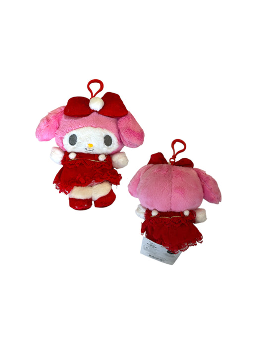 SANRIO MY MELODY CHRISTMAS DRESS CLIP ON MASCOT / PLUSH