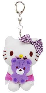 SANRIO JAPAN ORIGINAL HELLO KITTY FAVORITE COLOR BEAR MASCOT CHARM / PLUSH PURPLE