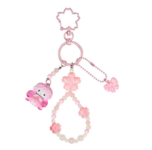 SANRIO ORIGINAL MY SWEET PIANO BEAD KEYCHAIN STRAP WITH MASCOT SAKURA CHERRY BLOSSOM FAIRY FLOWER