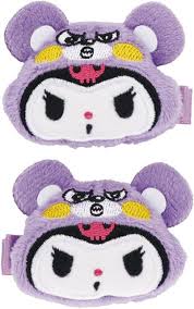 SANRIO JAPAN ORIGINAL KUROMI / BEAR PURPLE HAIR CLIP SET