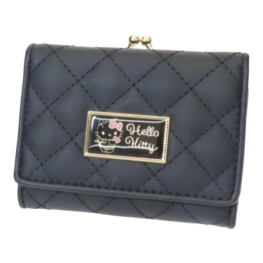 SANRIO HELLO KITTY QUILTED TRIFOLD WALLET (BLACK)