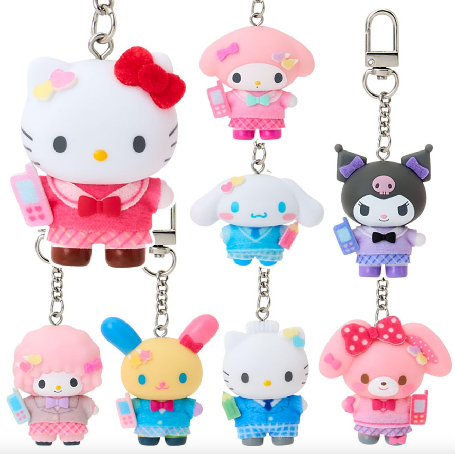 SANRIO ORIGINAL CHARACTERS MASCOT CHARM KEYCHAIN BLIND BOX (CHIBITTO VOL.4 SCHOOL UNIFORM)