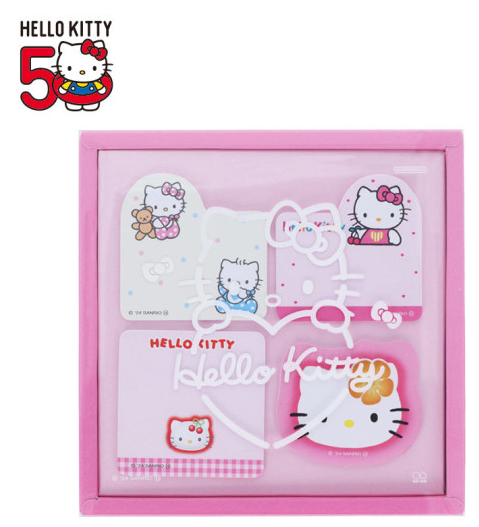 SANRIO ORIGINAL HELLO KITTY 50TH ANNIVERSARY BOXED STICKY NOTE C 1990