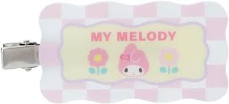 SANRIO JAPAN ORIGINAL MY MELODY BANGS HAIR CLIP SET PASTEL CHECKER