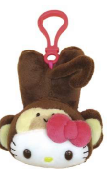 SANRIO HELLO KITTY MONKEY MASCOT CLIP CHARM TROPICAL ANIMAL