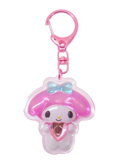 SANRIO ORIGINAL MY MELODY ACRYLIC KEYCHAIN PLUMP 3D HEART CRYSTAL