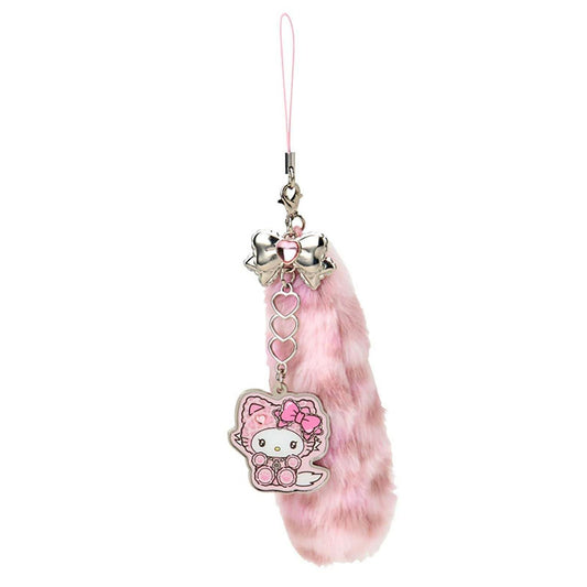 SANRIO ORIGINAL CHARMMY KITTY DANGLING TAIL MASCOT STRAP LEOPARD GAL CAT PINK