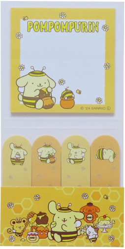 SANRIO ORIGINAL POMPOMPURIN INDEX STICKY NOTES HONEY BEE