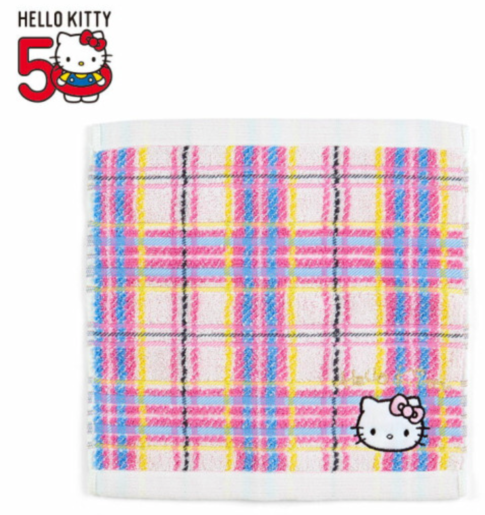 SANRIO JAPAN ORIGINAL HELLO KITTY 50TH ANNIVERSARY FACE TOWEL