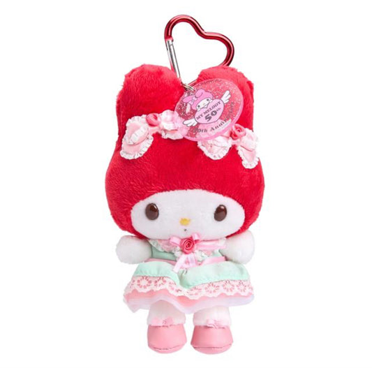 SANRIO ORIGINAL MY MELODY 50TH ANNIVERSARY RED MASCOT HOLDER (RED AND GREEN ROSES)