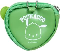 SANRIO JAPAN ORIGINAL POCHACCO MINI POUCH WITH BADGE PIN COLOR HEART