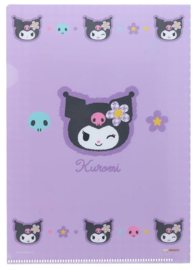 SANRIO ORIGINAL KUROMI A5 FILE WITH STICKER SET