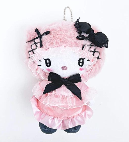 SANRIO ORIGINAL HELLO KITTY MASCOT PLUSH POUCH FLUFFY CAPE PINK