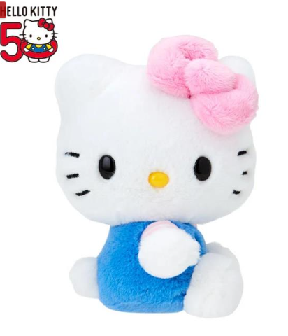 SANRIO JAPAN ORIGINAL HELLO KITTY 50TH ANNIVERSARY PLUSH LIGHT BLUE