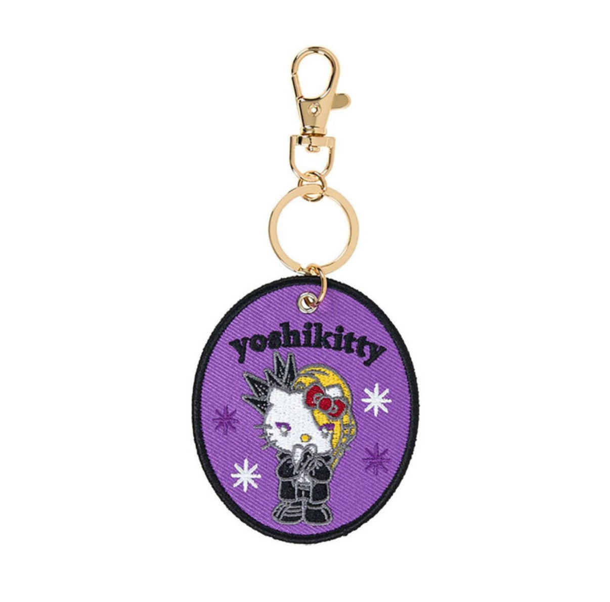 SANRIO YOSHIKITTY EMBROIDERED PATCH KEYCHAIN