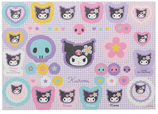 SANRIO ORIGINAL KUROMI A5 FILE WITH STICKER SET