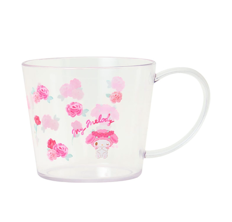 SANRIO ORIGINAL MY MELODY CLEAR MUG FLOWER
