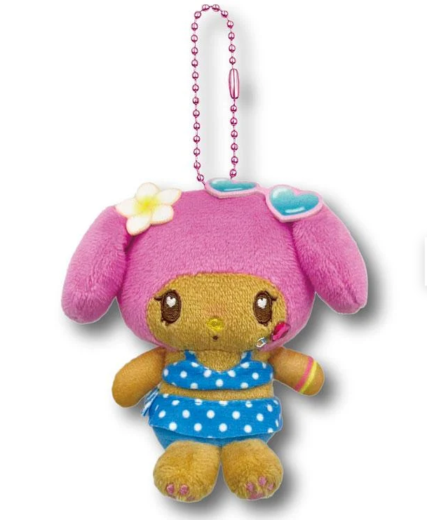 SANRIO ORIGINAL MY MELODY PETIT MINI MASCOT HOLDER (HEART EYES SUMMER TAN SUNBURNED SWIMSUIT GAL)