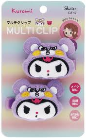 SANRIO JAPAN ORIGINAL KUROMI / BEAR PURPLE HAIR CLIP SET