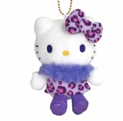 SANRIO ORIGINAL HELLO KITTY MASCOT CHARM / PLUSH LEOPARD COLLECTION PURPLE 2025