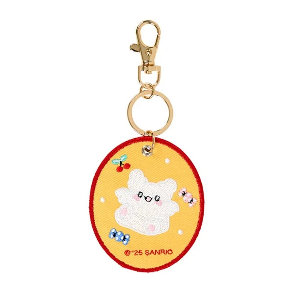 SANRIO HANAMARU EMBROIDERED PATCH KEYCHAIN