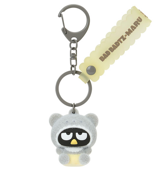 SANRIO ORIGINAL BADTZ MARU 3D FLOCKED KEYCHAIN BEAR