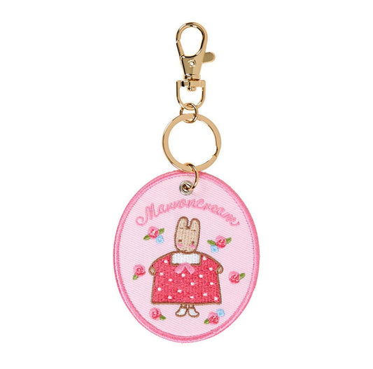 SANRIO MARRON CREAM EMBROIDERED PATCH KEYCHAIN