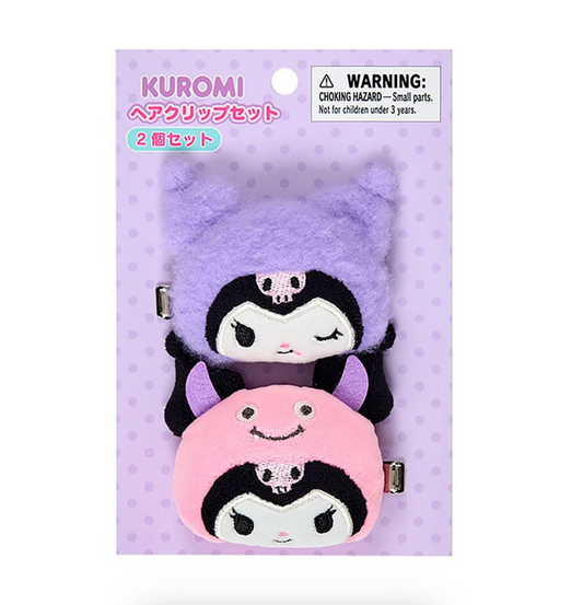 SANRIO ORIGINAL KUROMI HAIR CLIP SET (MY DECO BAG)
