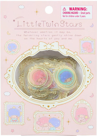 SANRIO ORIGINAL LITTLE TWIN STARS STICKERS SEAL SET FRAME DESIGN