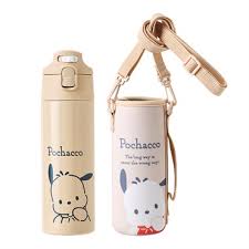 SANRIO POCHACCO ST THERMOS WATER BOTTLE WITH SLEEVE AND STRAP