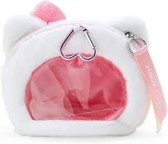 SANRIO JAPAN ORIGINAL HELLO KITTY FACE SHAPED POUCH WITH WINDOW