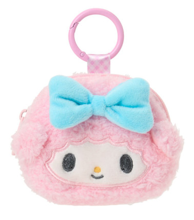 SANRIO ORIGINAL MY SWEET PIANO FACE FLUFFY MINI POUCH WITH CARABINER