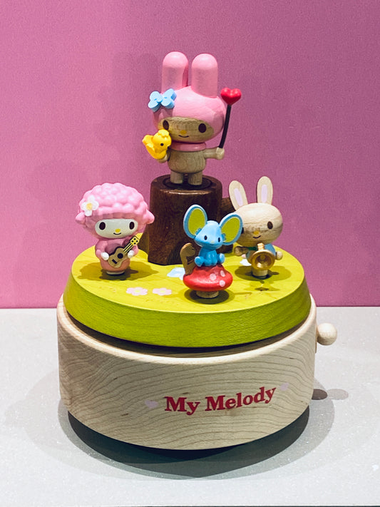 SANRIO MY MELODY WITH FRIEND WOODEN MUSIC BOX